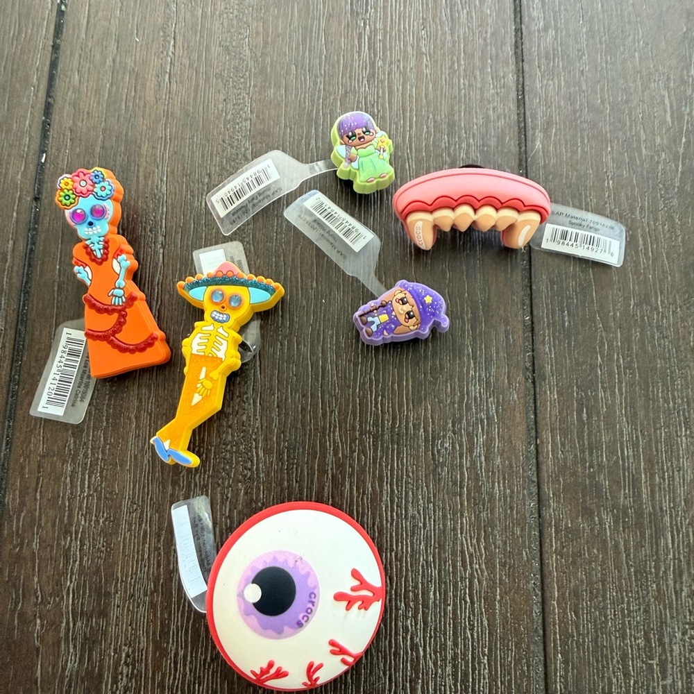 Jibbitz Colorful Skeleton and Eyeball Charm Set